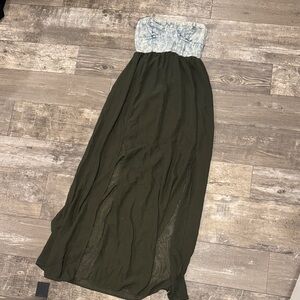 Strapless Maxi Dress with Marble Top